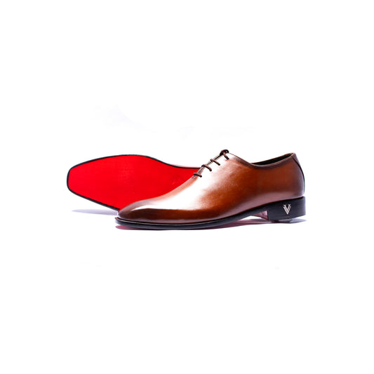 Handmade Brown Leather Oxford Dress Shoes For Men