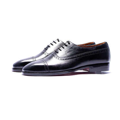 Special: Pack Of 3 Black Cap Toe Shoes with Matching Belt and Wallet