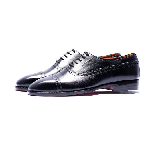 Black Cap Toe Oxford Shoes