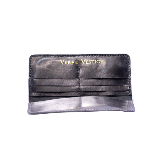 Black Leather Long Wallet