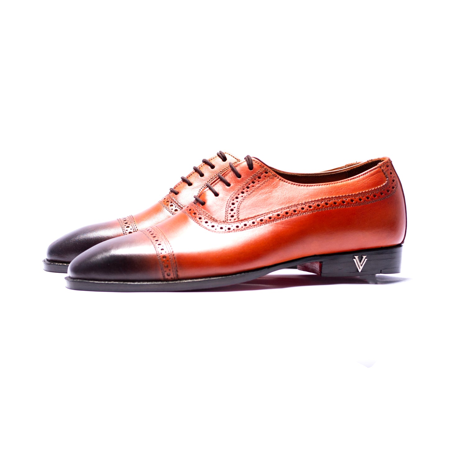 Tan/Brown Cap Toe Oxford Shoes