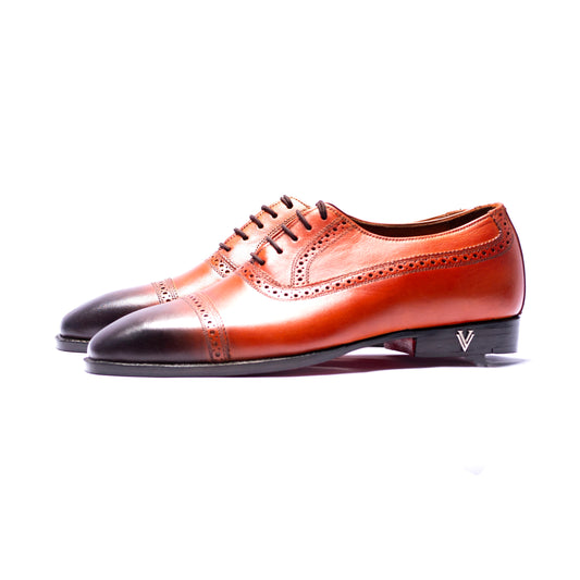 Tan/Brown Cap Toe Oxford Shoes