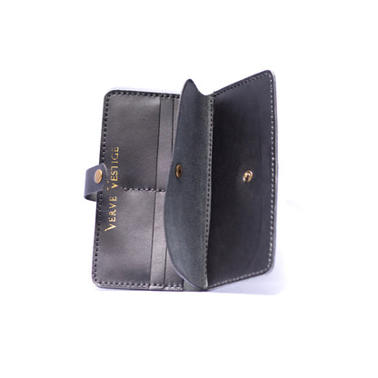 Black Long Button Closure Wallet