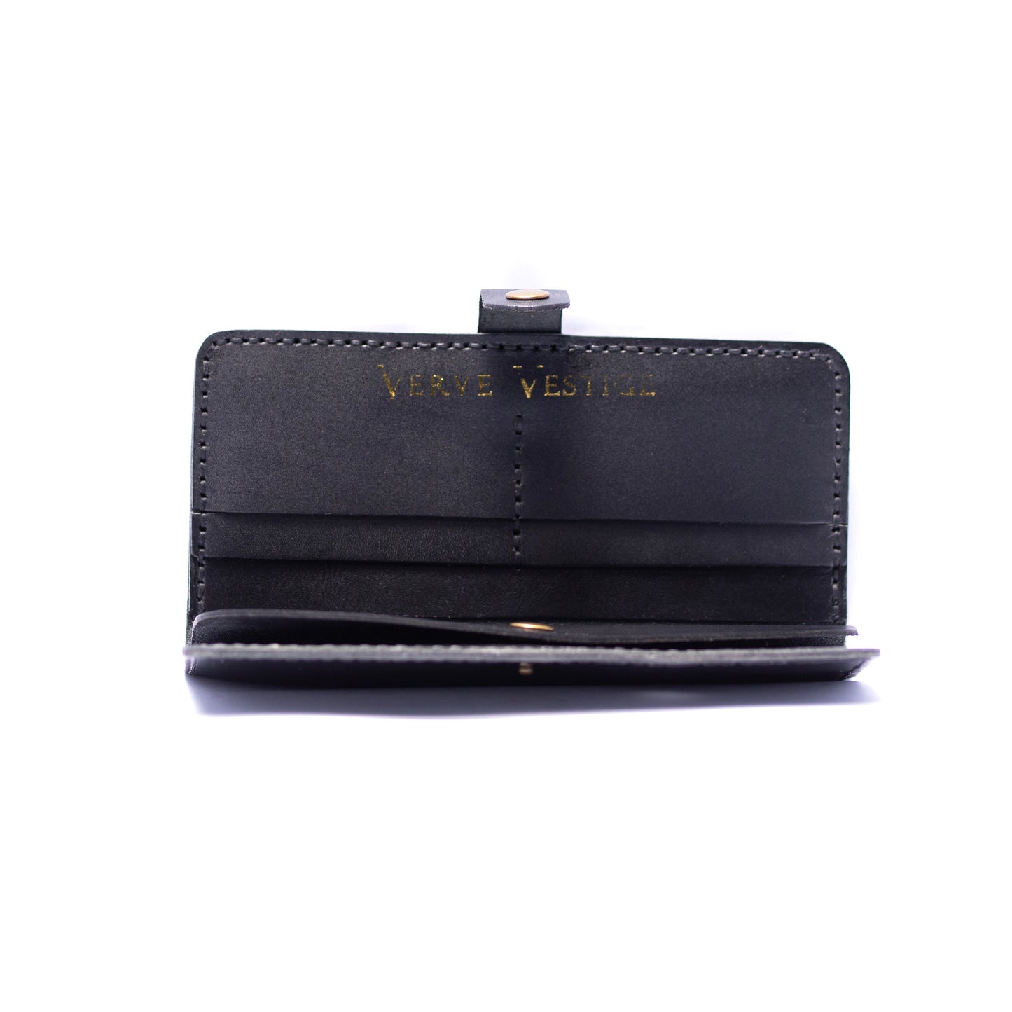 Black Long Button Closure Wallet
