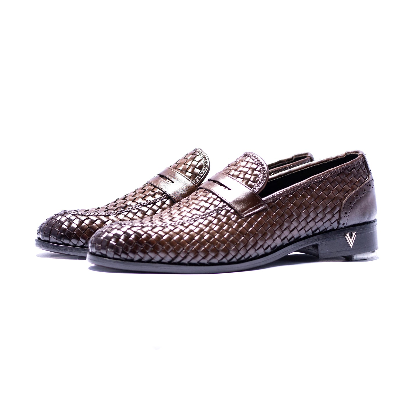 Brown Woven Slip On Shoes