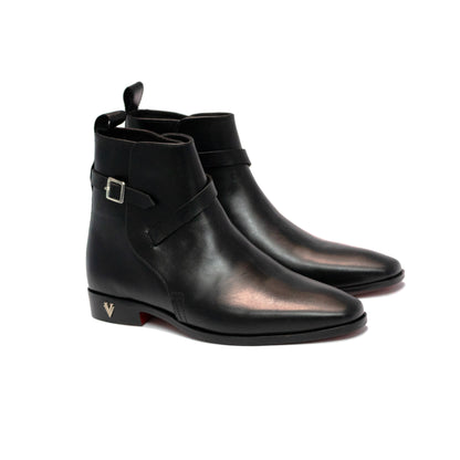 Handmade Leather Black Jodhpurs Boots For Men
