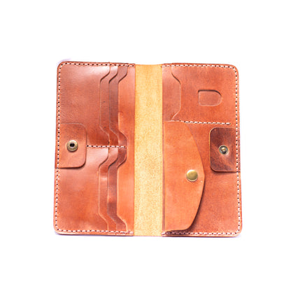 Brown Long Wallet Snap Closure