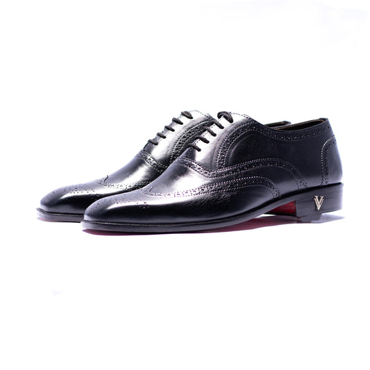 Black Wingtip Oxford Shoes