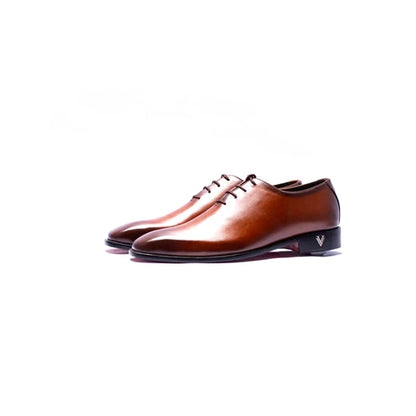 Handmade Brown Leather Oxford Dress Shoes For Men