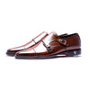 Brown Double Monk Shoes
