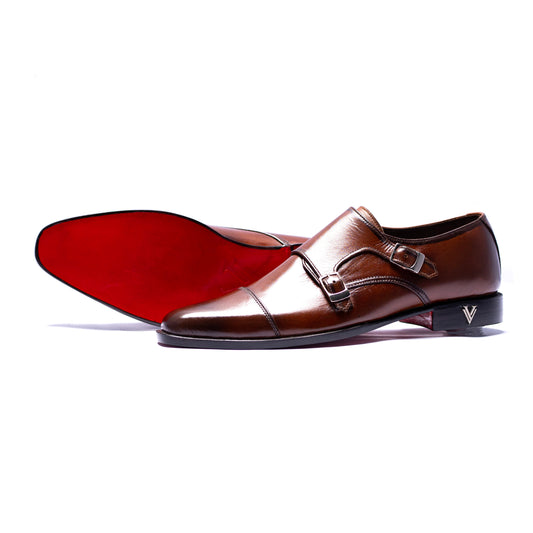 Brown Double Monk Shoes