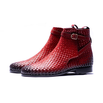 Brown Woven Boots