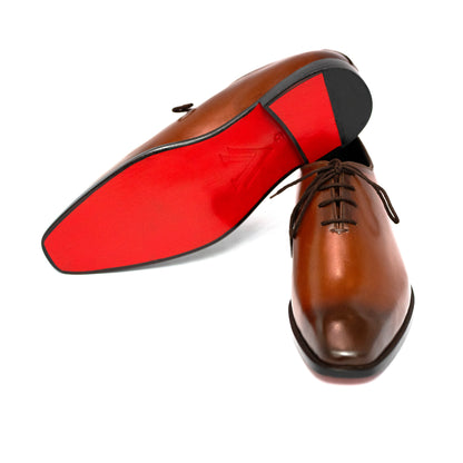 Handmade Brown Leather Oxford Dress Shoes For Men