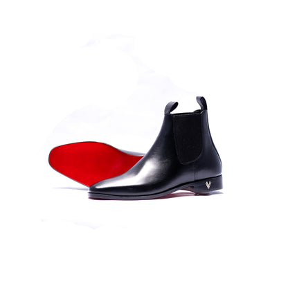 Handmade Black Genuine Chelsea Dress Formal Boots For Men