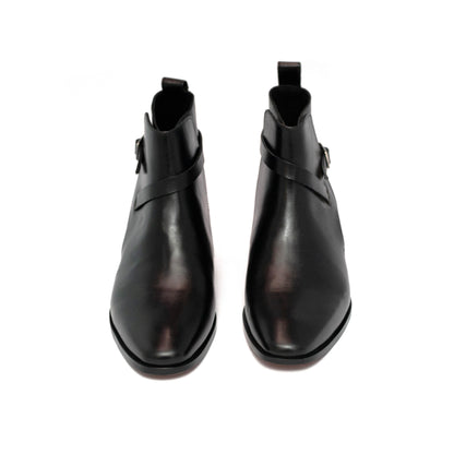 Handmade Leather Black Jodhpurs Boots For Men