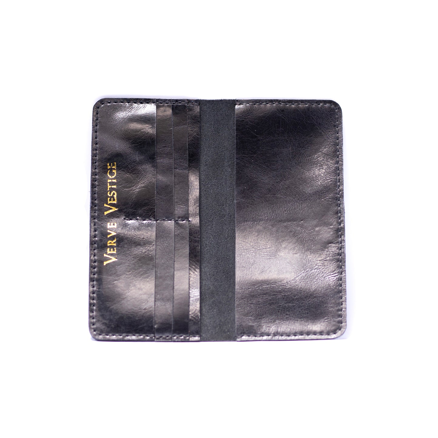 Black Leather Long Wallet