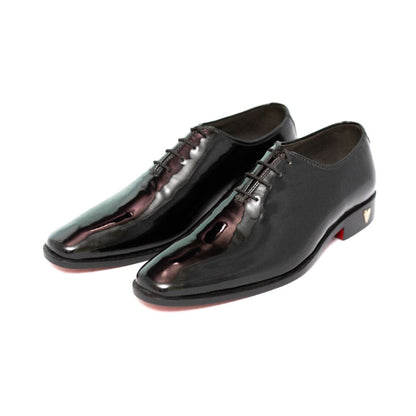 Handmade Black Patent Leather Oxford Shoes For Men