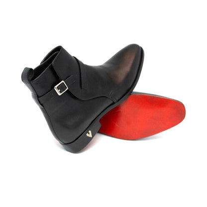 Handmade Leather Black Jodhpurs Boots For Men