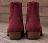 Customized Handmade Burgundy Cowboy Side Zipper Boots For Daryl Daniels