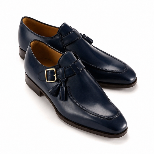 Customized Handmade Navy Blue Monk and Replacement Size US 13 For rodnewinfre-0